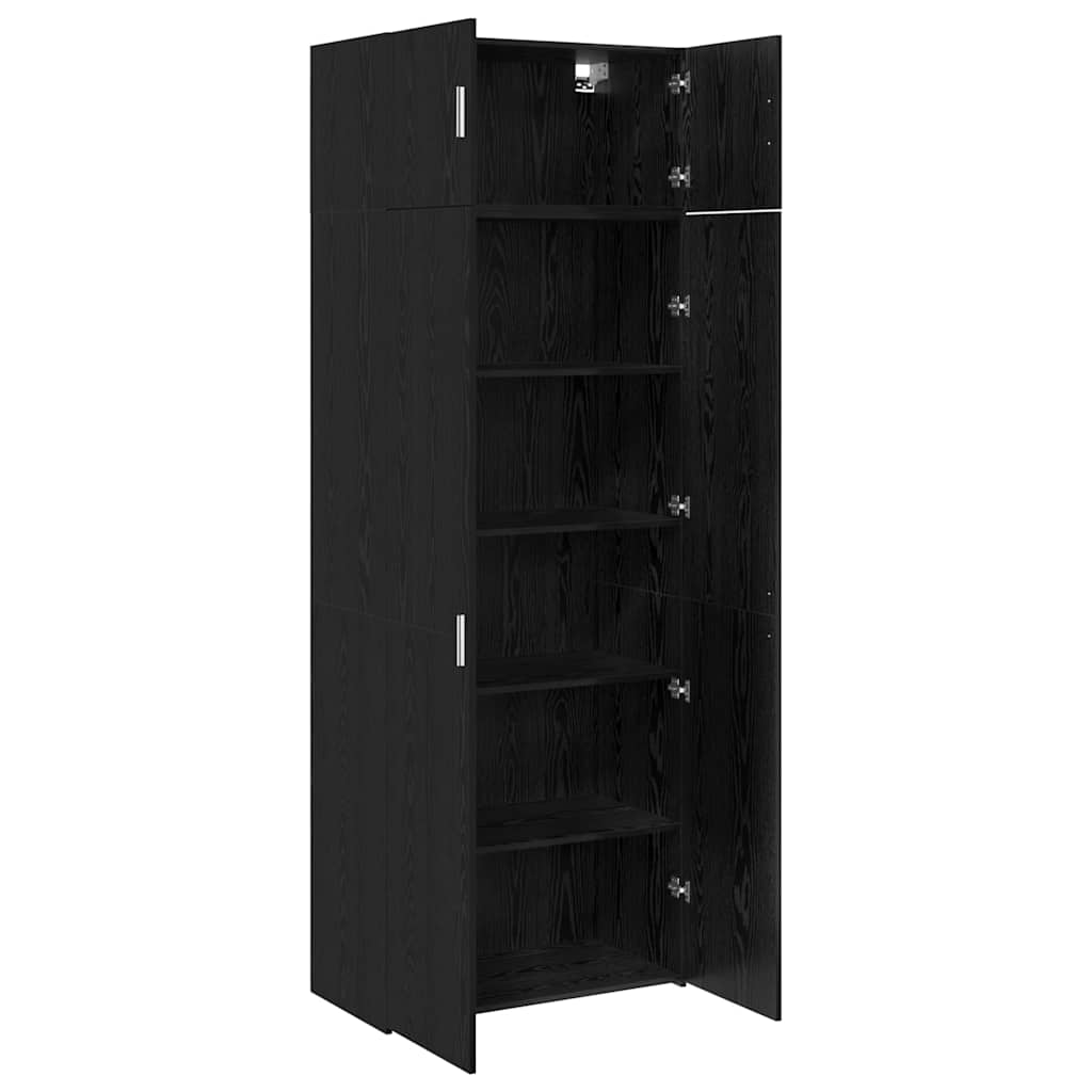 Storage Cabinet 3 pcs Black Oak