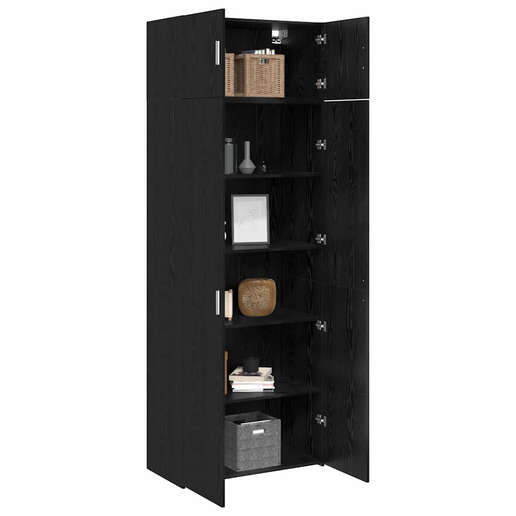 Storage Cabinet 3 pcs Black Oak