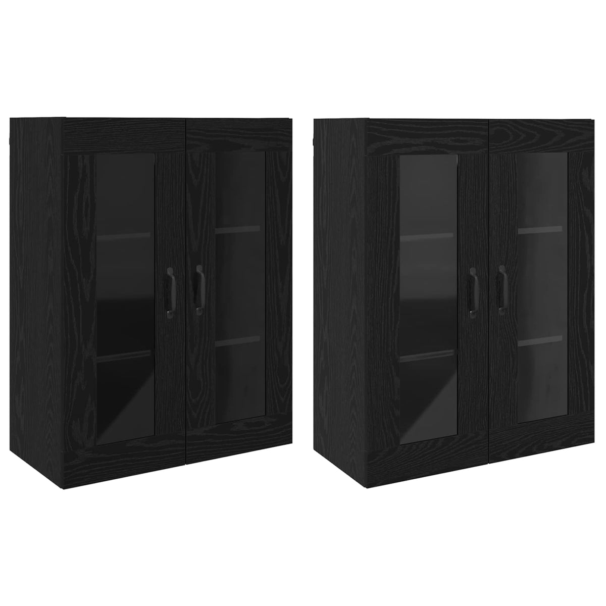 Wall Mounted Cabinets 2 pcs Black oak 69,5 x 34 x 90 cm