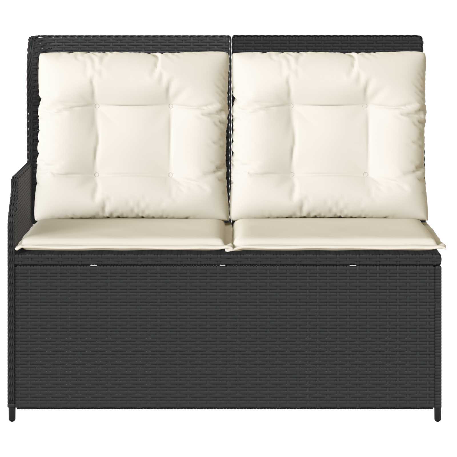 Garden Bench Black Poly Rattan