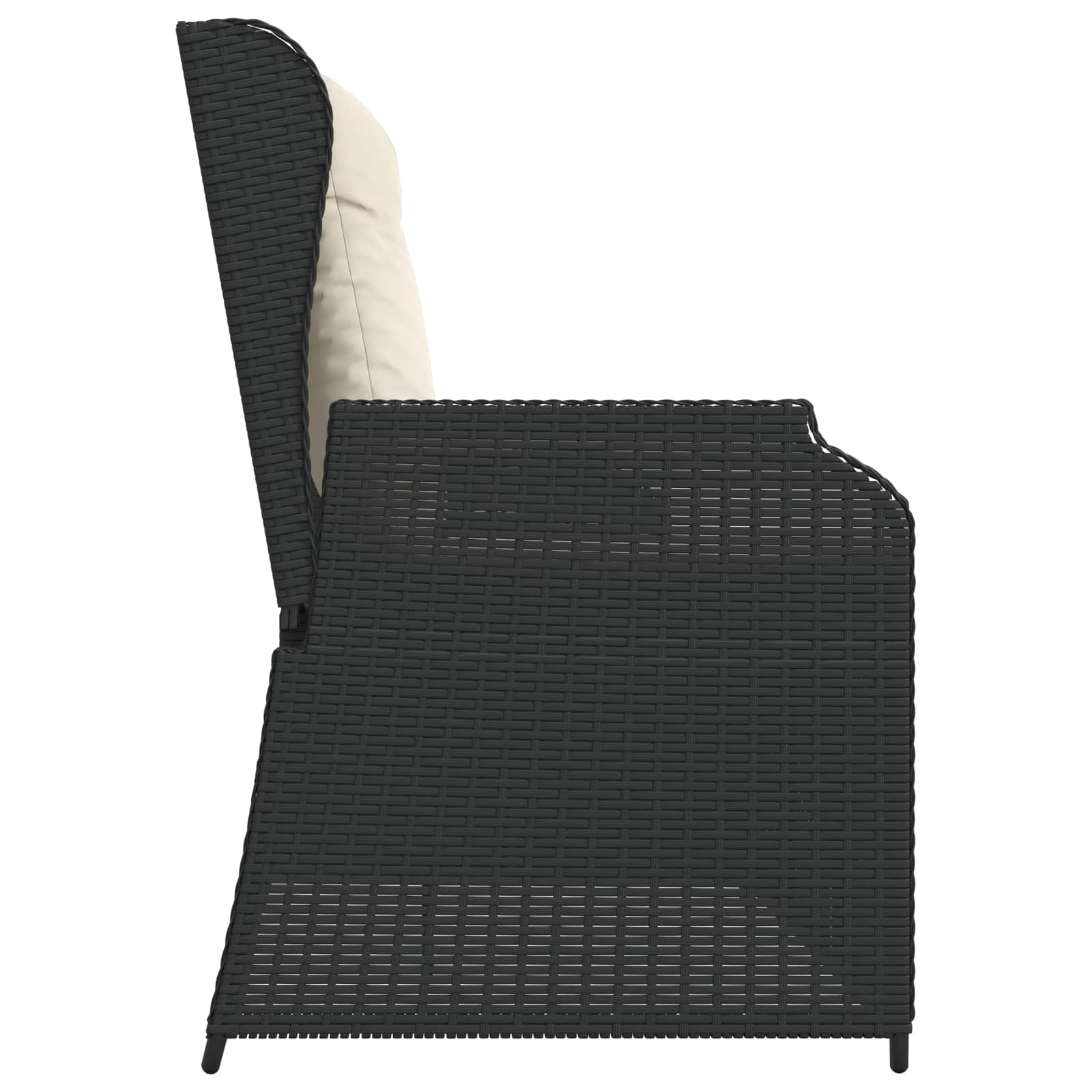 Garden Bench Black Poly Rattan