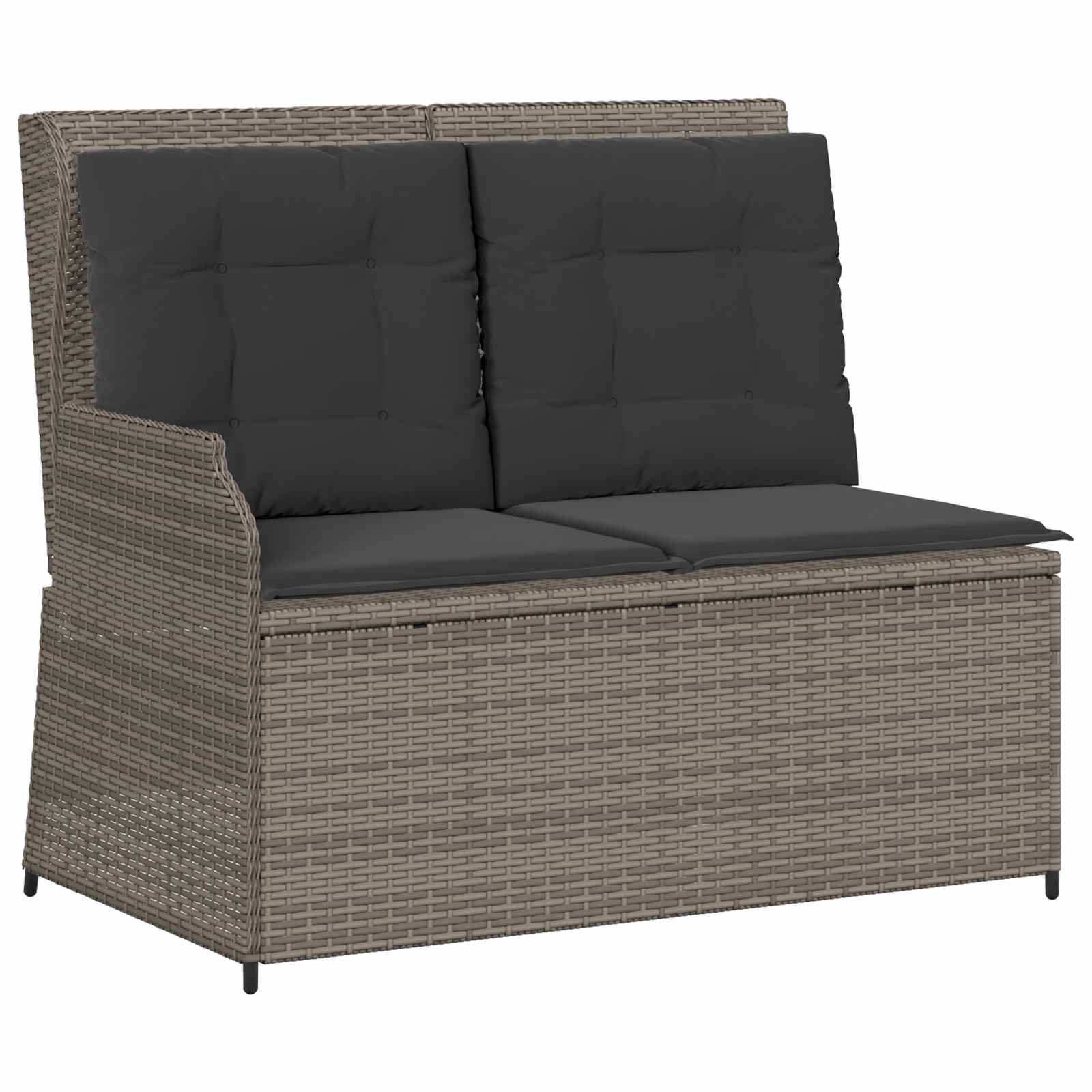 Garden Bench Grey Poly Rattan
