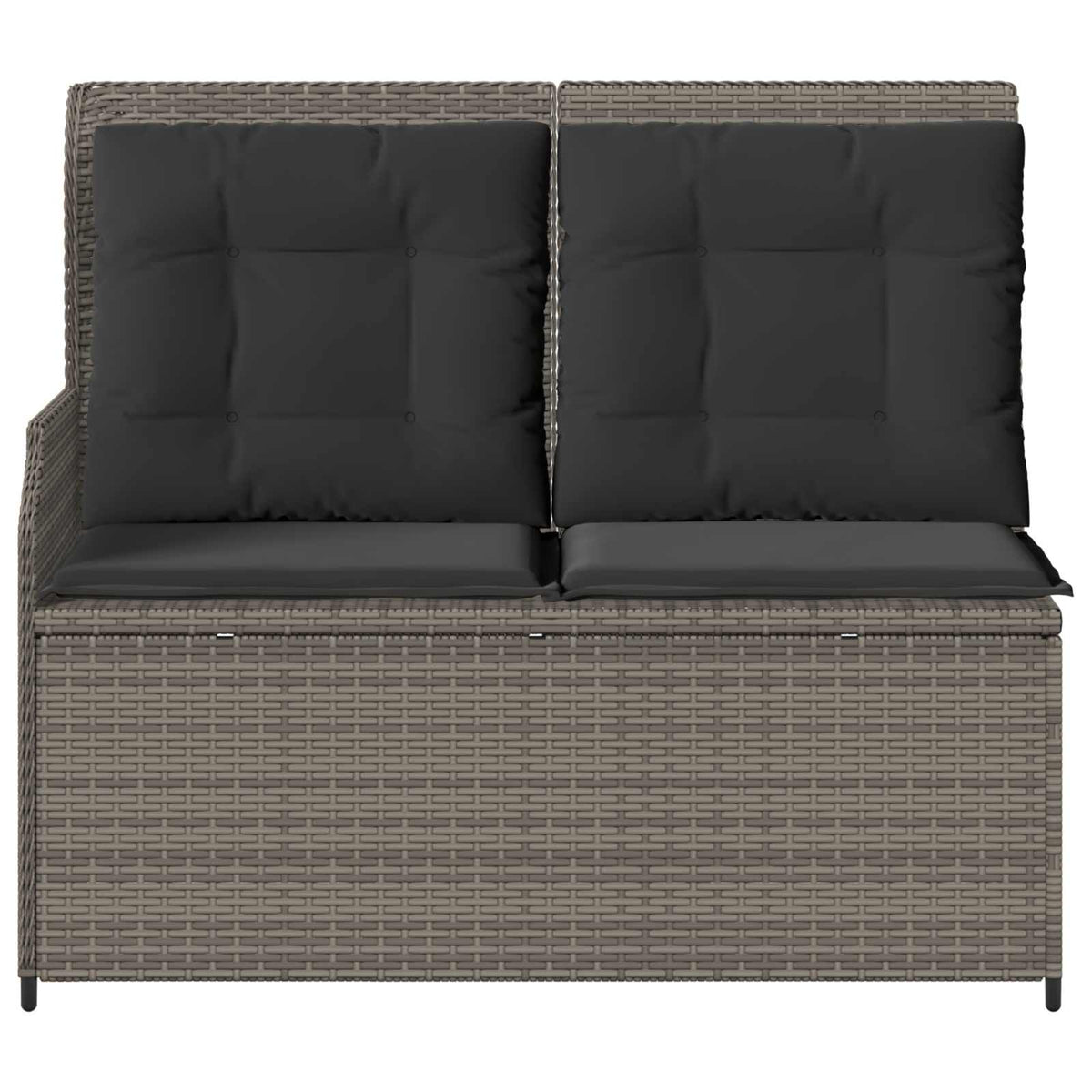 Garden Bench Grey Poly Rattan