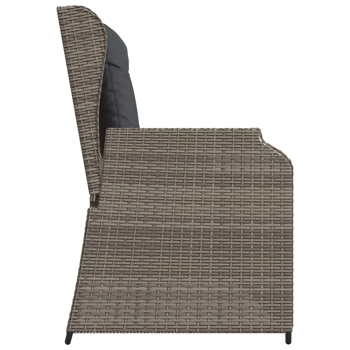 Garden Bench Grey Poly Rattan
