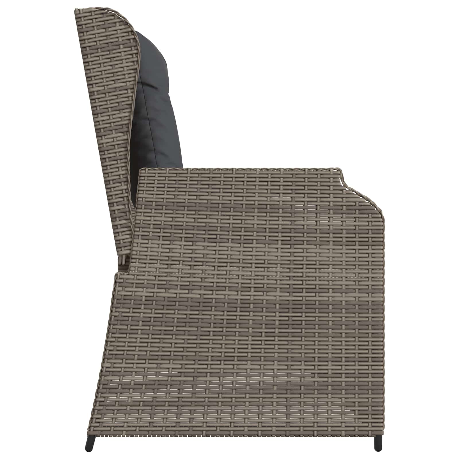 Garden Bench Grey Poly Rattan