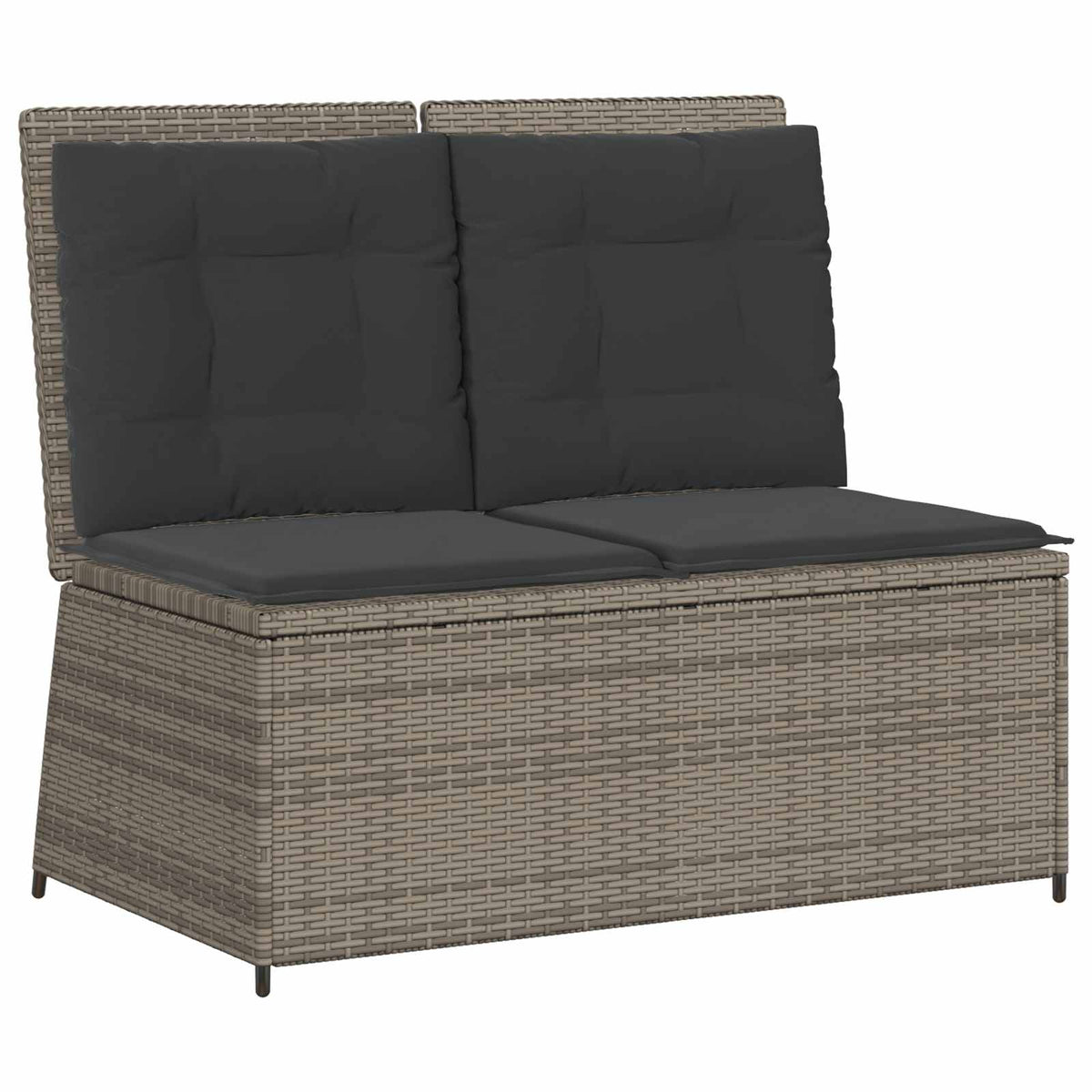 Garden Bench Grey Poly Rattan
