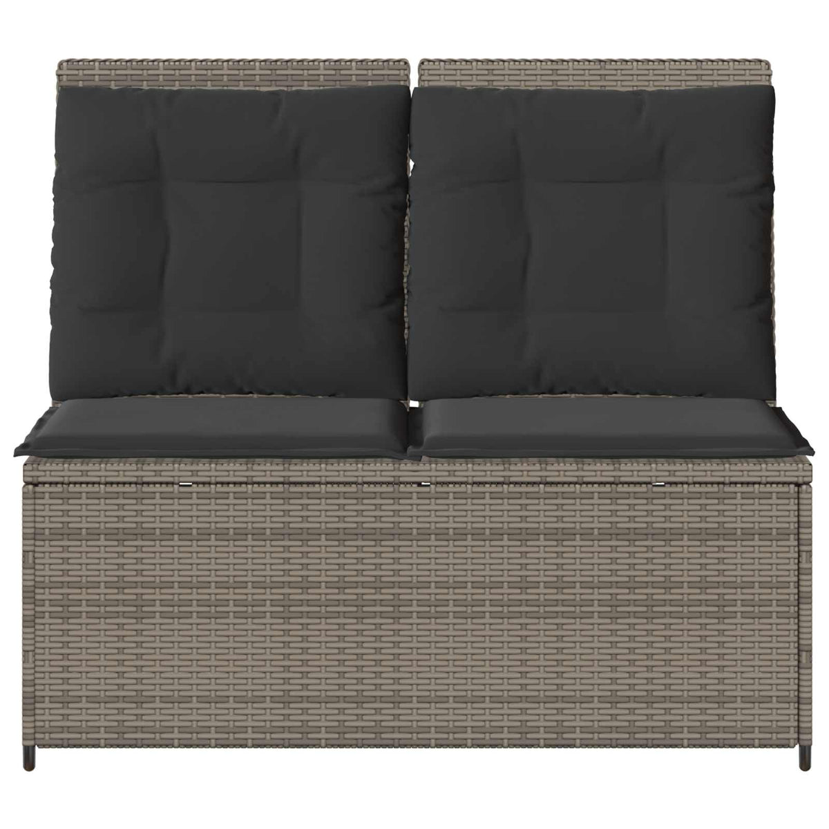 Garden Bench Grey Poly Rattan