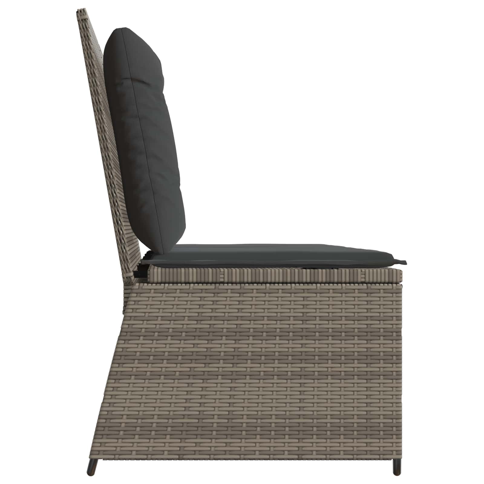 Garden Bench Grey Poly Rattan