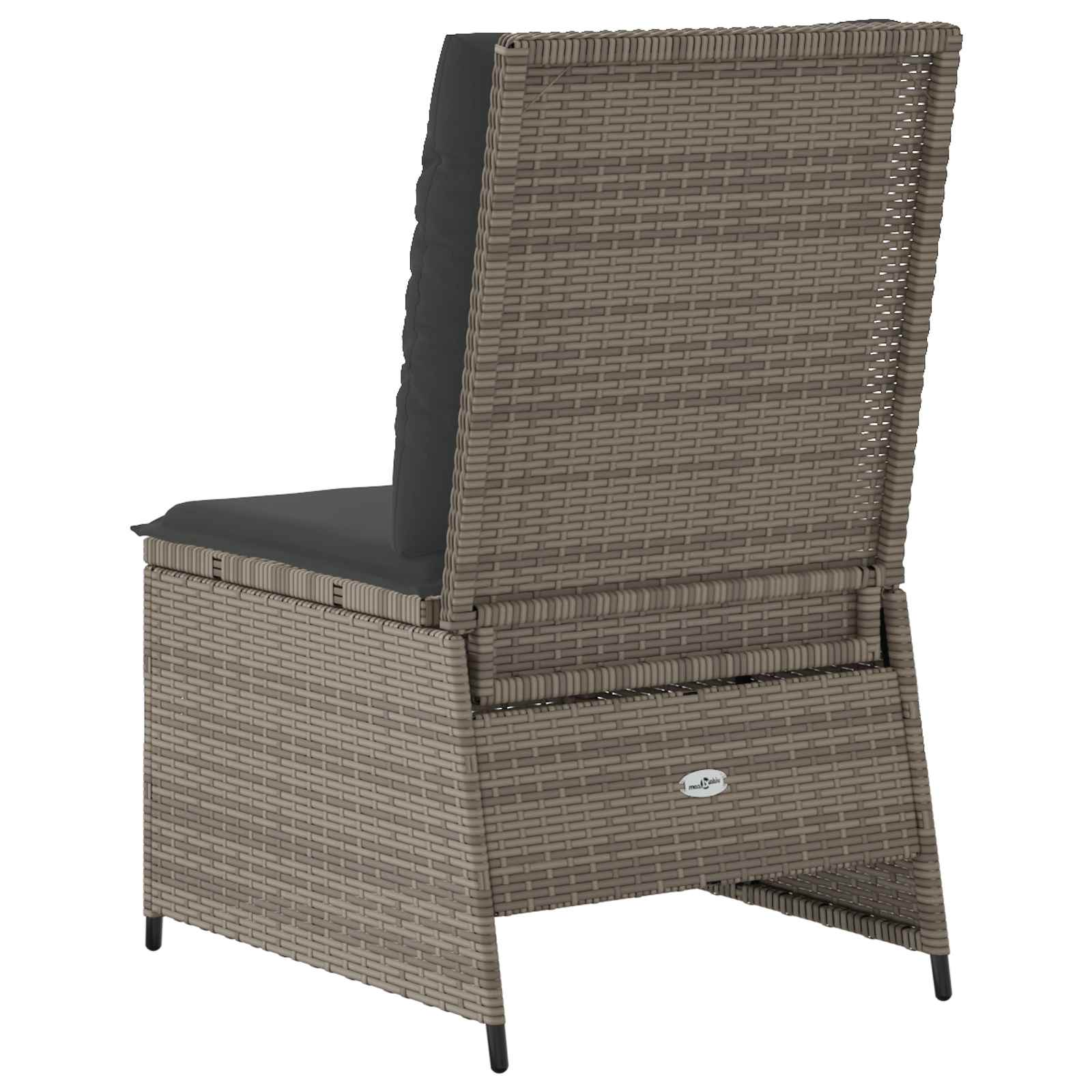 Garden Sofa with Cushion Grey Poly Rattan