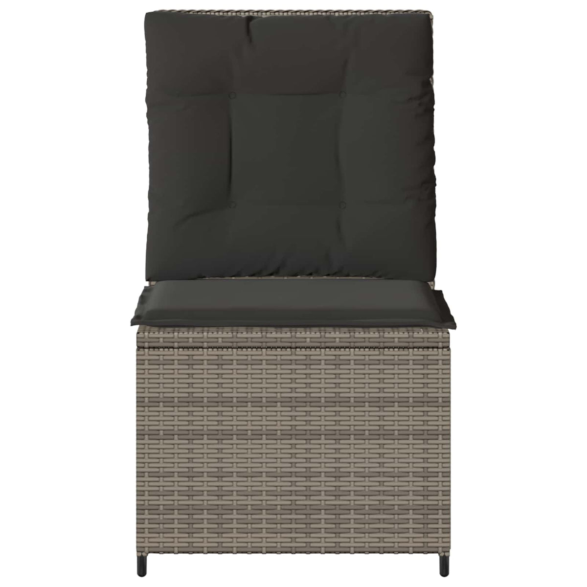 Garden Sofa with Cushion Grey Poly Rattan