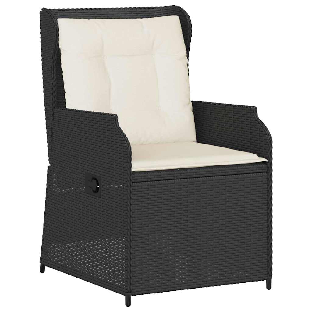 Garden Bench 2 pcs Black Poly Rattan
