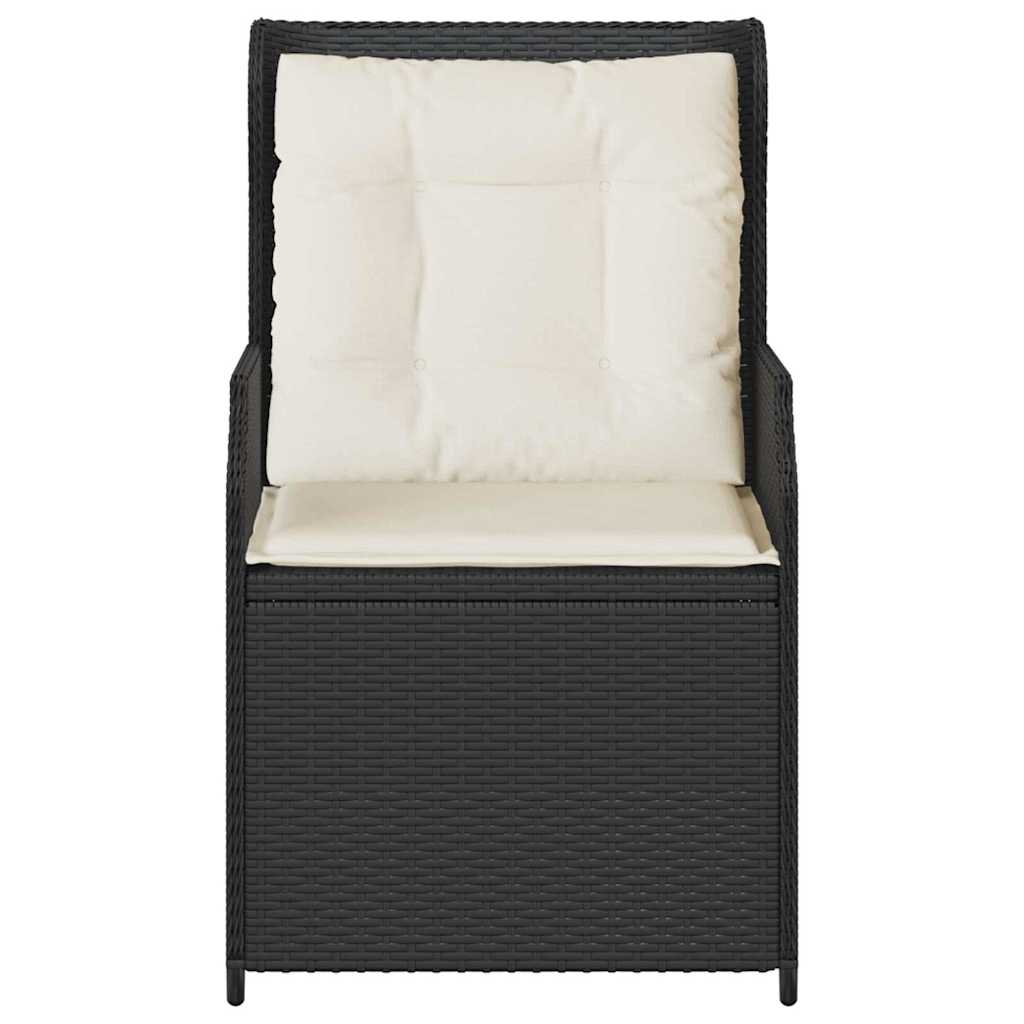 Garden Bench 2 pcs Black Poly Rattan