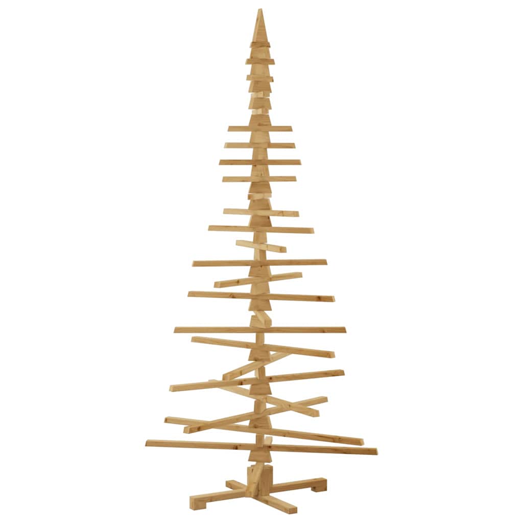 Wooden Christmas Tree with Stand Brown 210 cm Solid pine wood