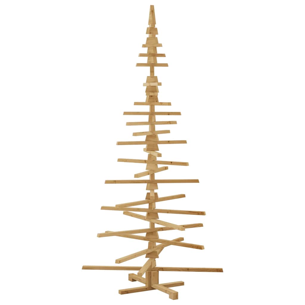 Wooden Christmas Tree with Stand Brown 210 cm Solid pine wood