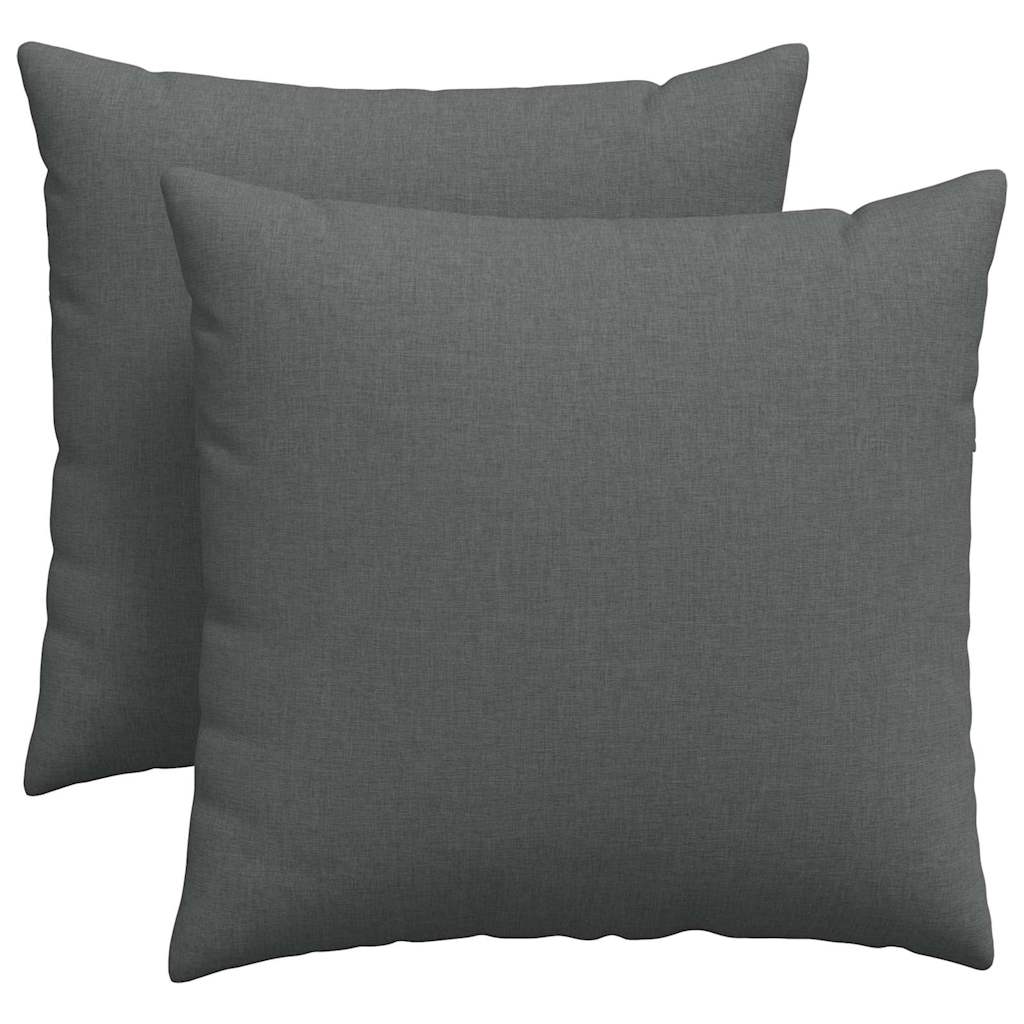 Sofa Pillows 2 pcs Dark Grey 45 x 45 cm Fabric