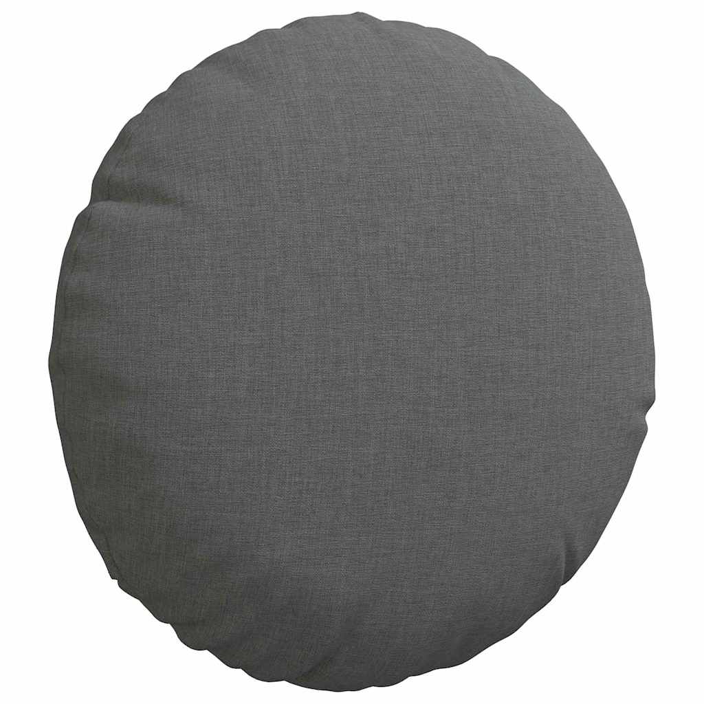 Seat Cushions 2 pcs Dark Grey Ø30 x 13 cm Fabric