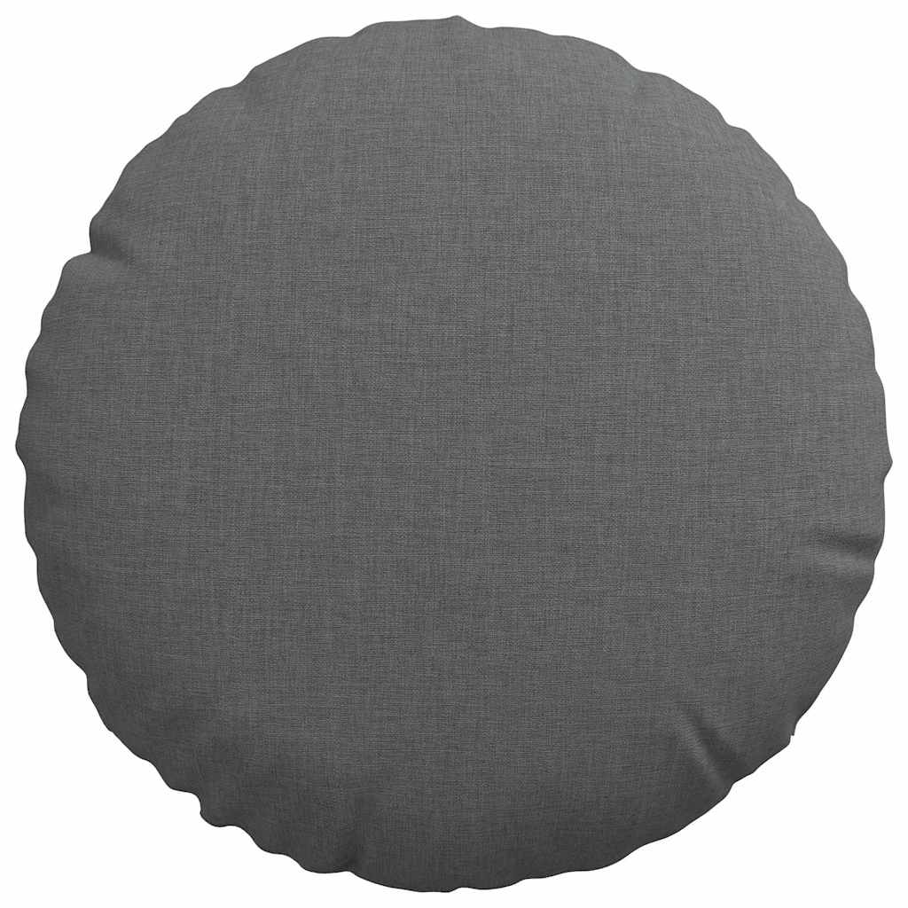 Seat Cushions 2 pcs Dark Grey Ø30 x 13 cm Fabric