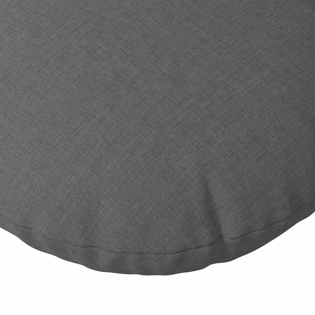 Seat Cushions 2 pcs Dark Grey Ø60 x 21 cm Fabric