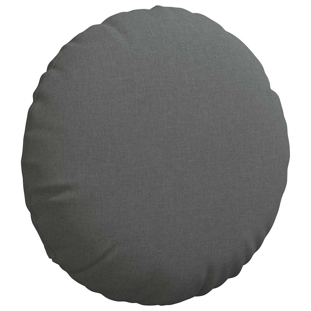 Seat Cushions 2 pcs Dark Grey Ø60 x 21 cm Fabric