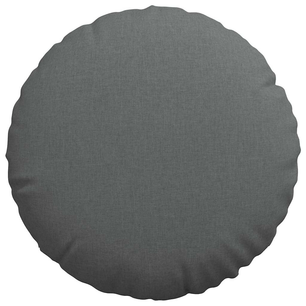 Seat Cushions 2 pcs Dark Grey Ø60 x 21 cm Fabric