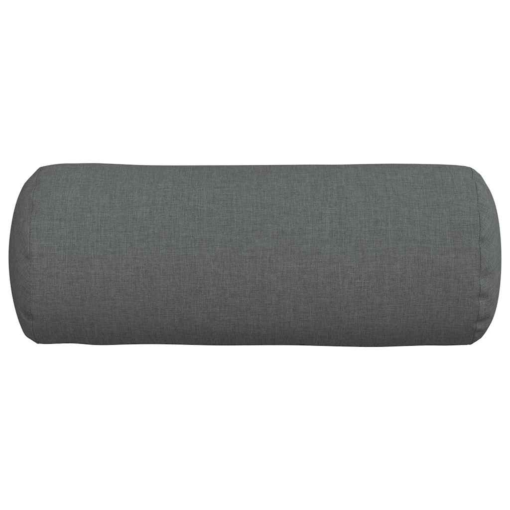Bolster Pillows 2 pcs Dark Grey Ø 15 x 40 cm Fabric
