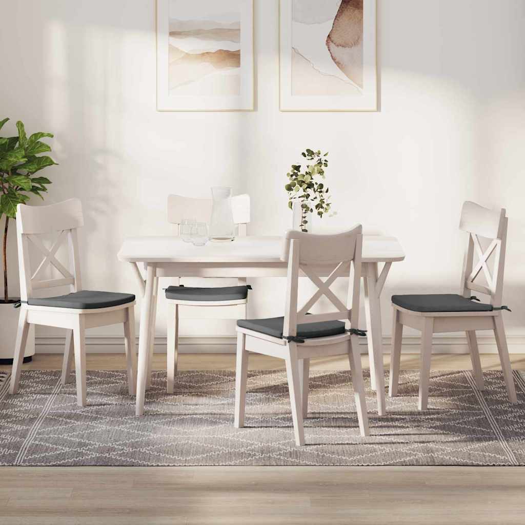 Seat Cushions 4 pcs Dark Grey 40 x 40 x 3 cm Fabric