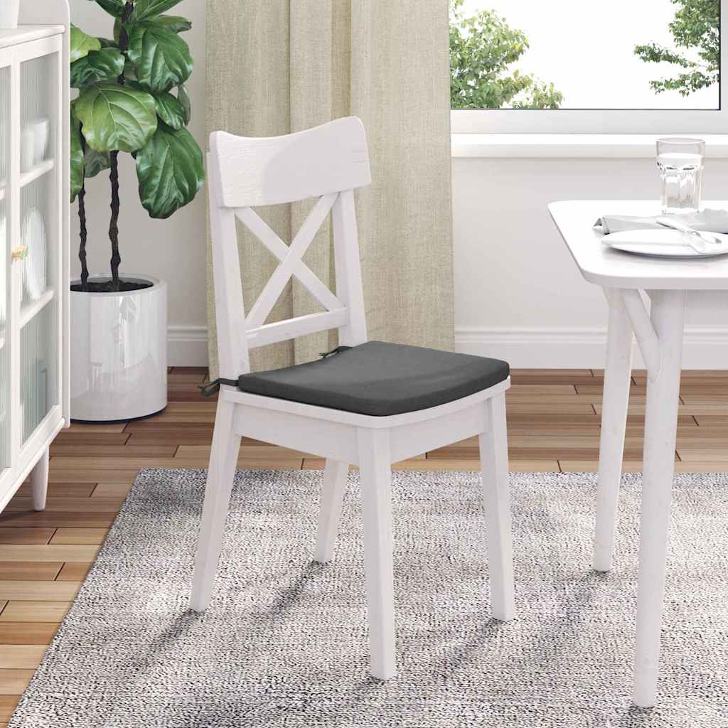 Seat Cushions 4 pcs Dark Grey 40 x 40 x 3 cm Fabric