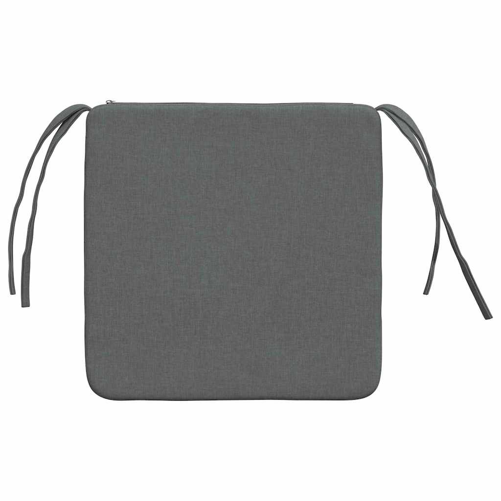 Seat Cushions 4 pcs Dark Grey 40 x 40 x 3 cm Fabric