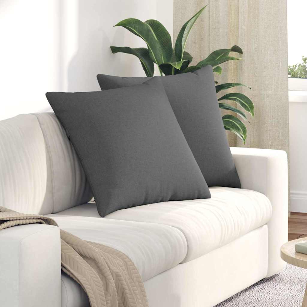 Sofa Pillows 2 pcs Dark Grey 60 x 60 cm Fabric