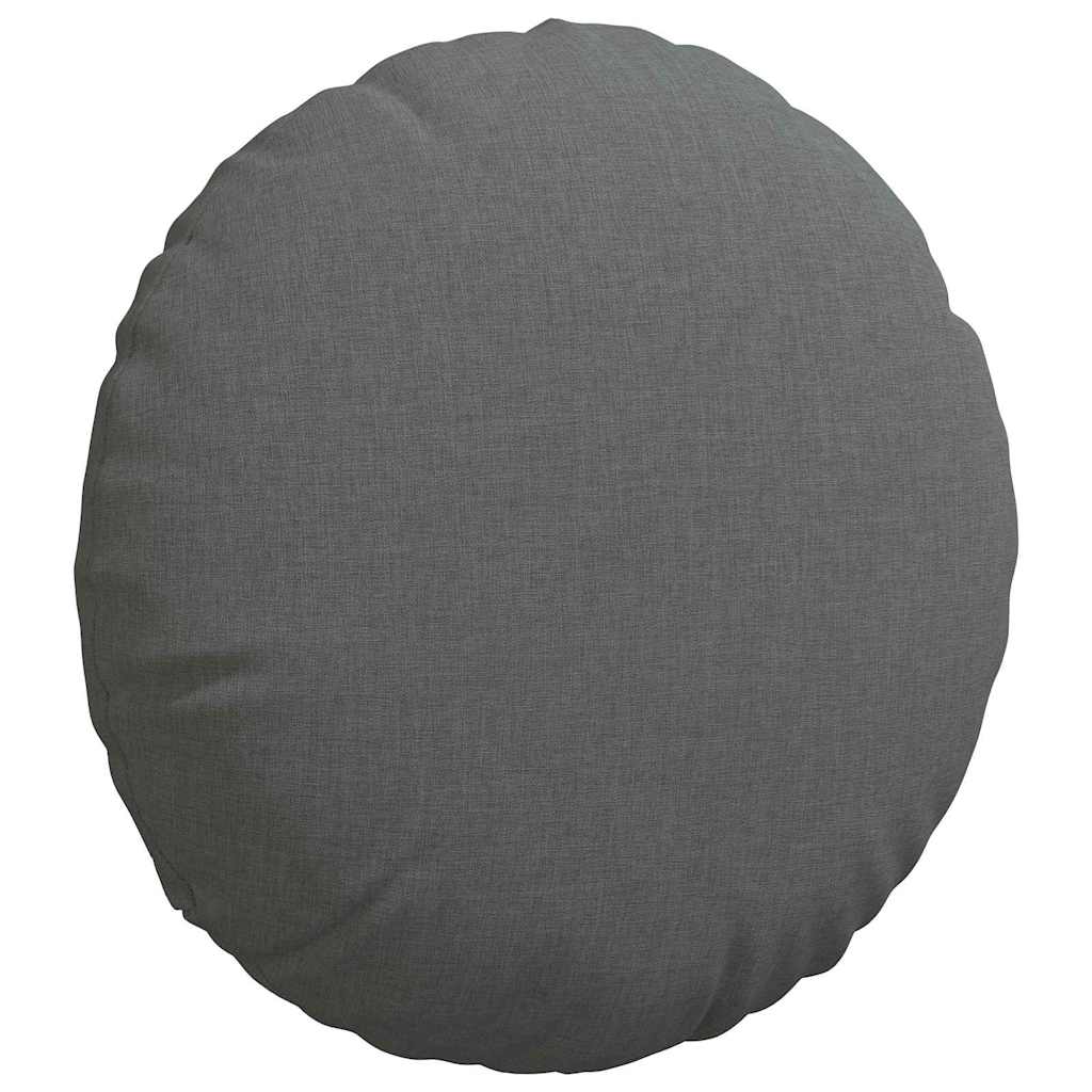 Seat Cushions 2 pcs Dark Grey Ø40 x 13 cm Fabric