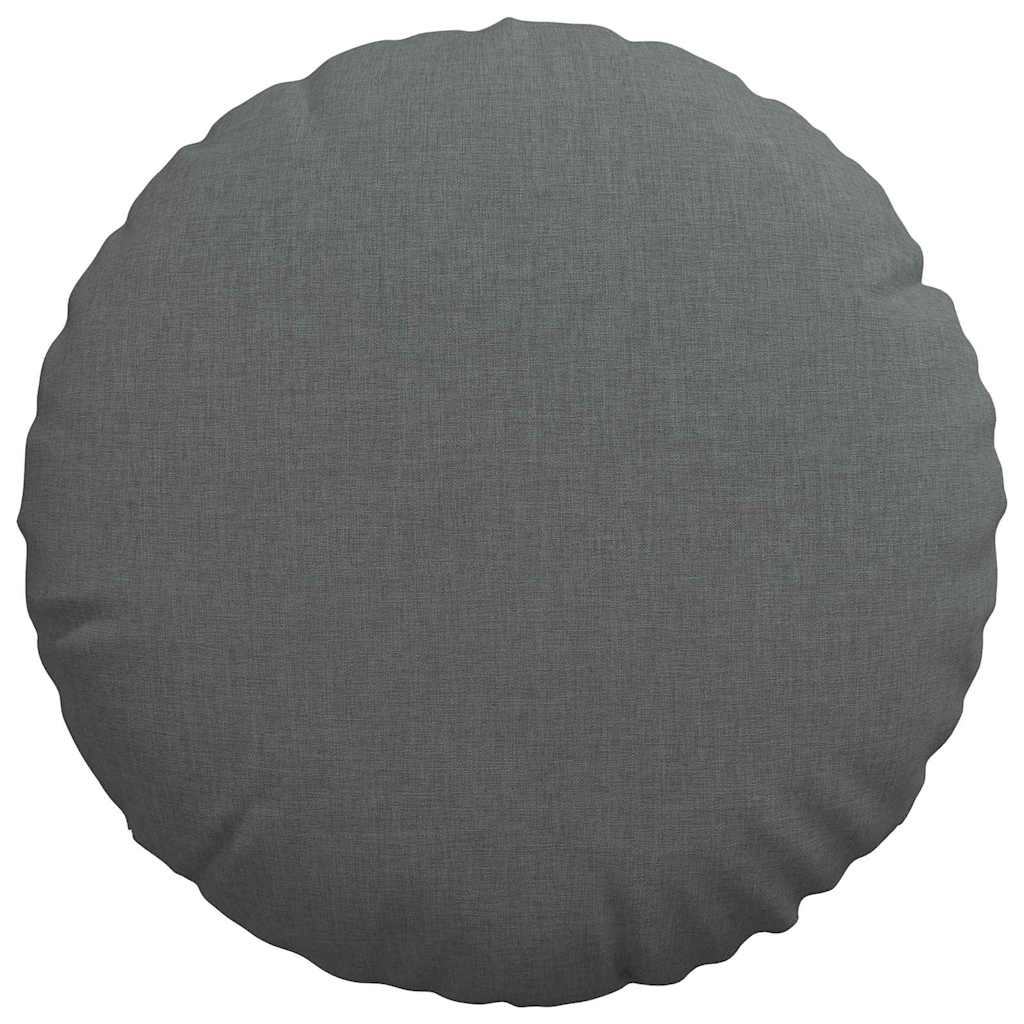 Seat Cushions 2 pcs Dark Grey Ø40 x 13 cm Fabric