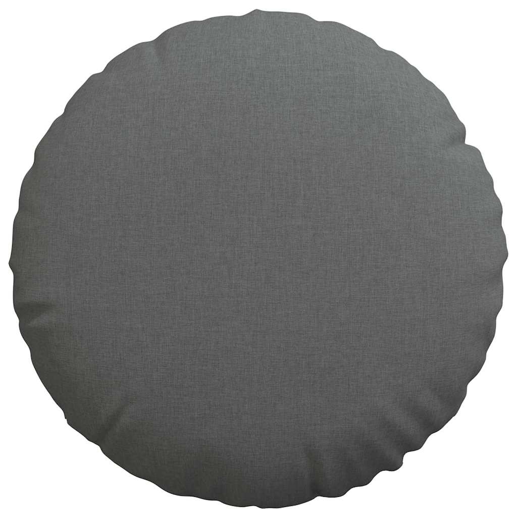 Seat Cushions 2 pcs Dark Grey Ø50 x 19 cm Fabric
