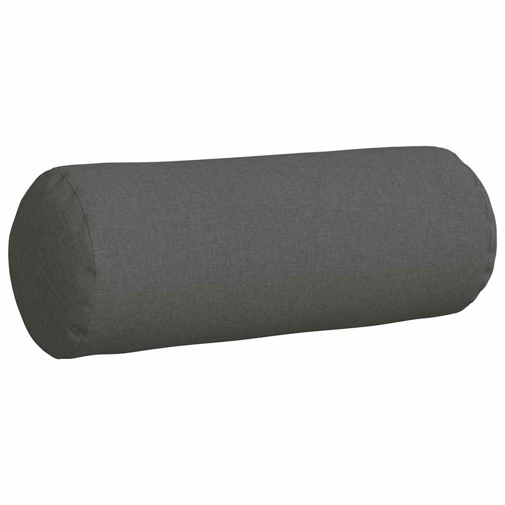 Bolster Pillows 2 pcs Dark Grey Ø 25 x 70 cm Fabric