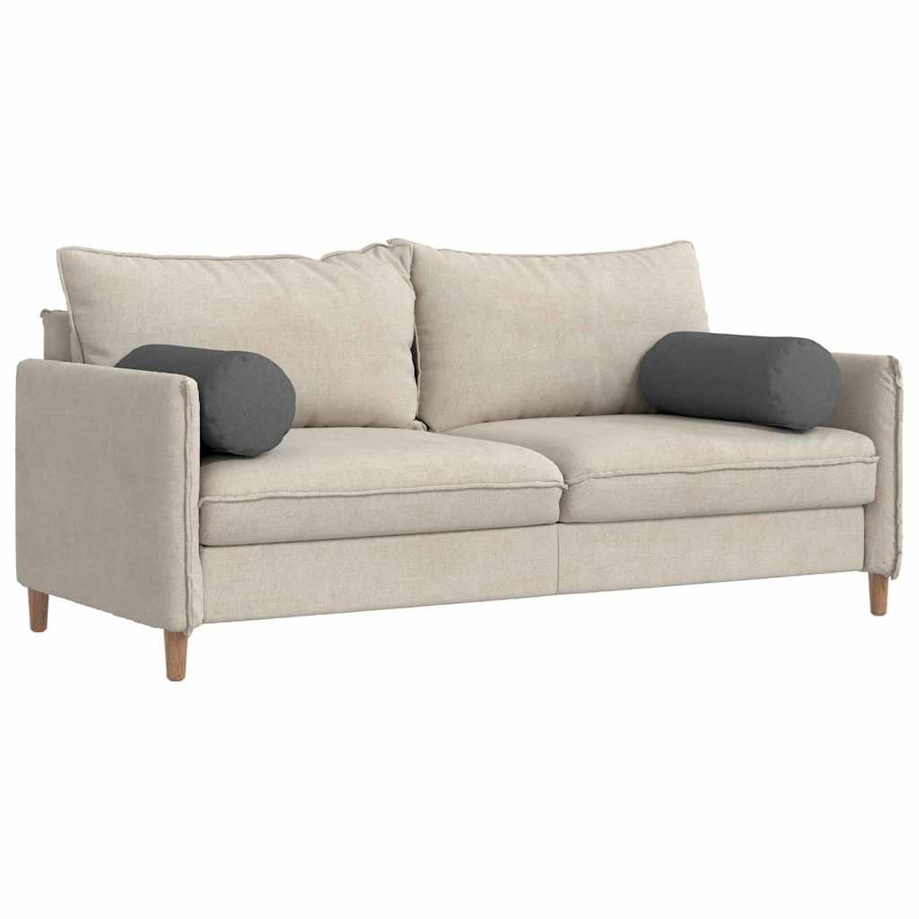 Bolster Pillows 2 pcs Dark Grey Ø 25 x 70 cm Fabric