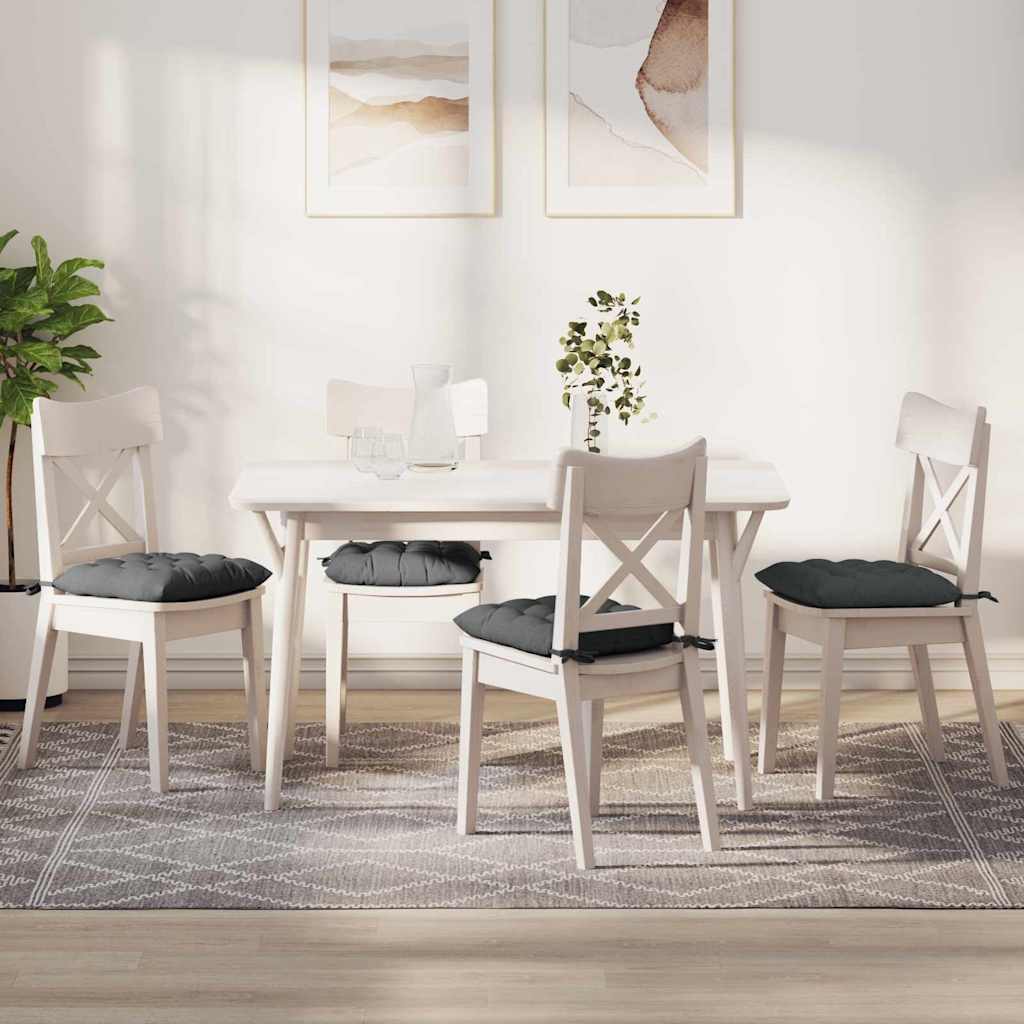 Seat Cushions 4 pcs Dark Grey 40 x 40 x 6 cm Fabric