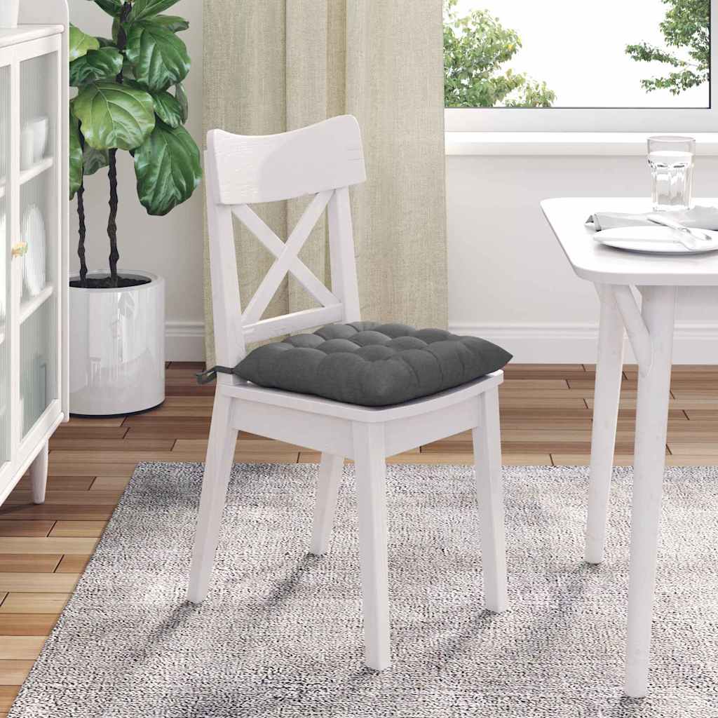 Seat Cushions 4 pcs Dark Grey 40 x 40 x 6 cm Fabric