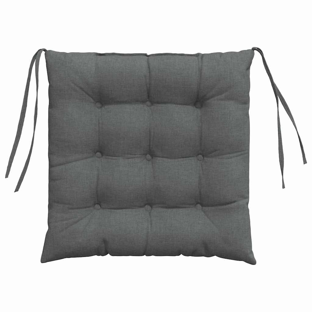 Seat Cushions 4 pcs Dark Grey 40 x 40 x 6 cm Fabric