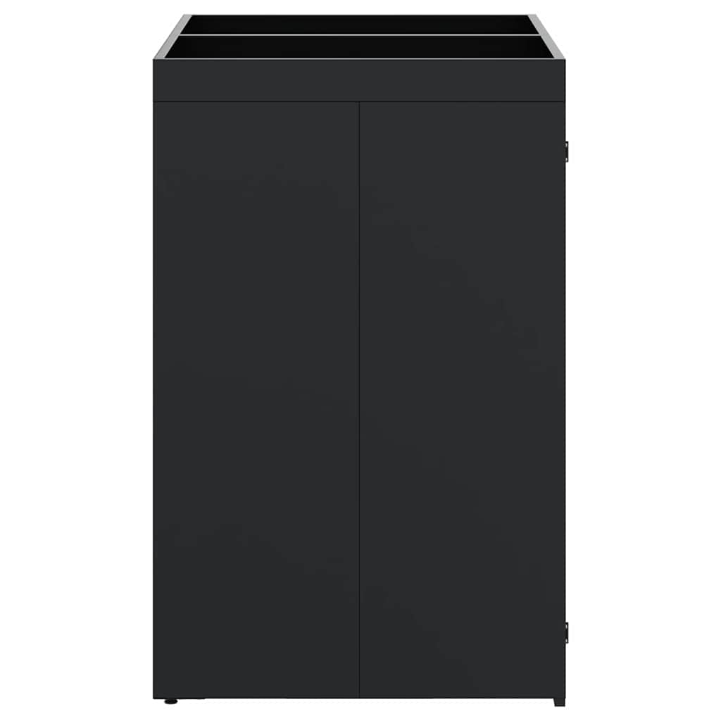 Wheelie Bin Storage for 2 Bins Black 136 x 77,5 x 121,5 cm