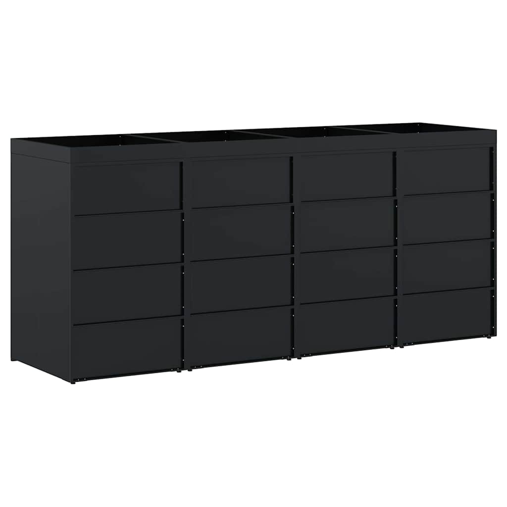 Wheelie Bin Storage for 4 Bins Black 272 x 77,5 x 121,5 cm