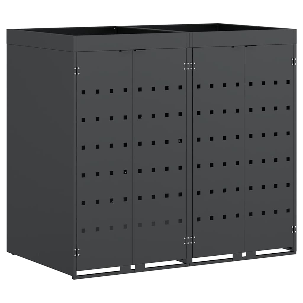 Wheelie Bin Storage for 2 Bins Anthracite 136 x 77,5 x 121,5 cm
