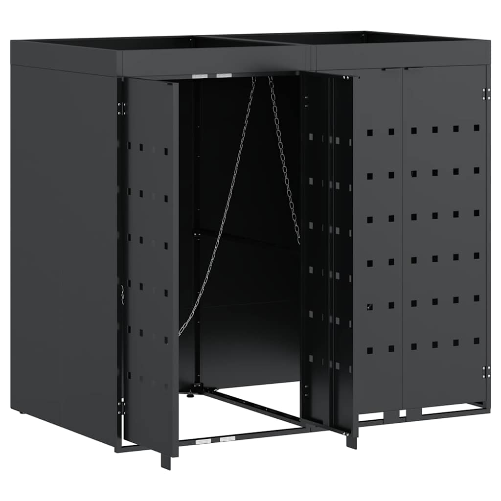 Wheelie Bin Storage for 2 Bins Anthracite 136 x 77,5 x 121,5 cm