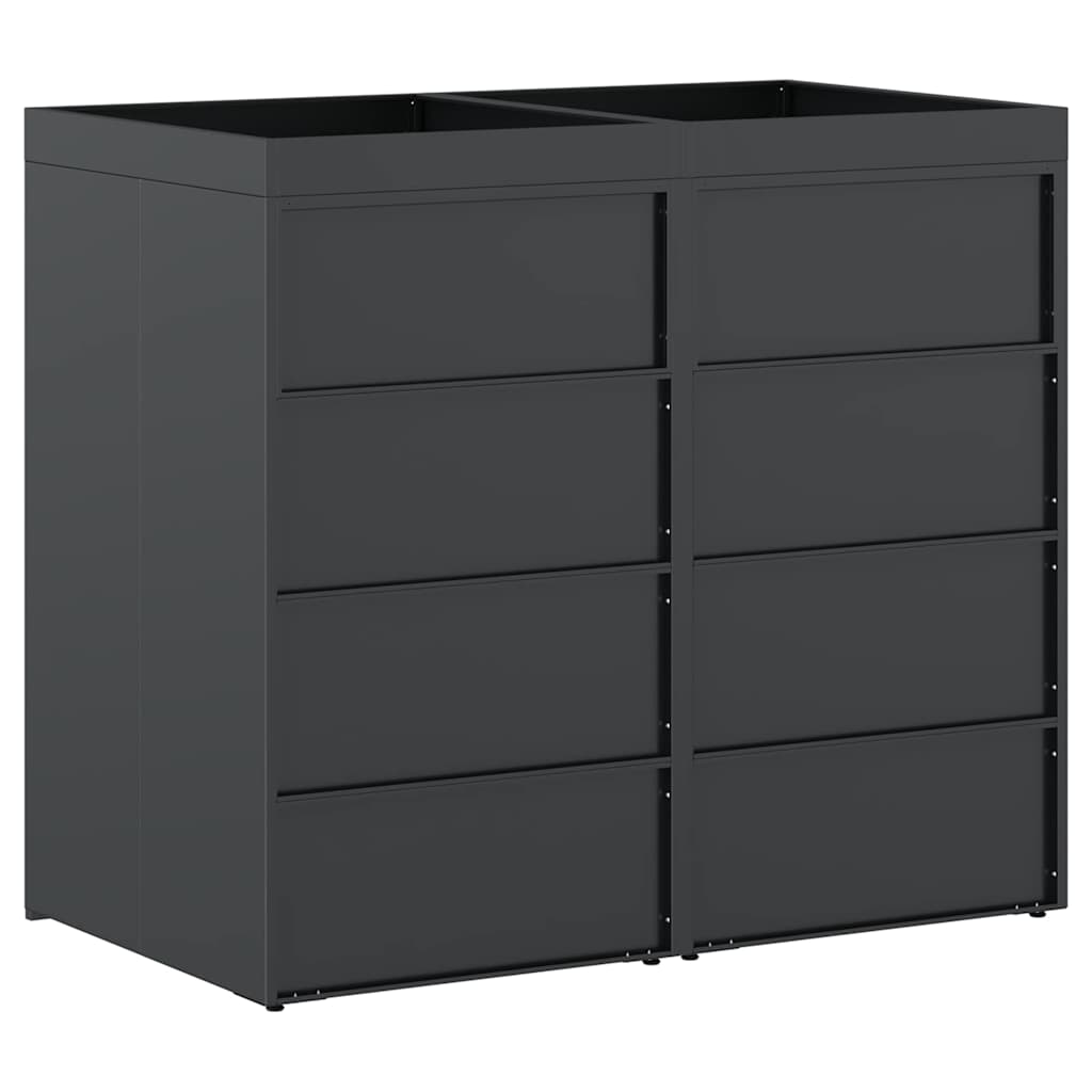 Wheelie Bin Storage for 2 Bins Anthracite 136 x 77,5 x 121,5 cm
