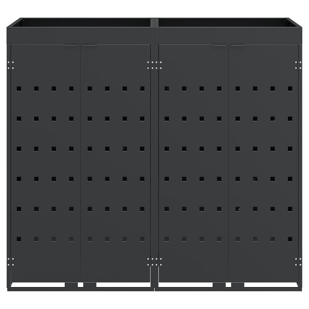 Wheelie Bin Storage for 2 Bins Anthracite 136 x 77,5 x 121,5 cm