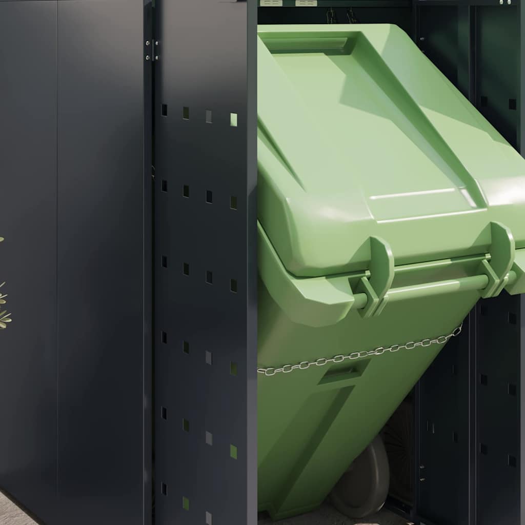 Wheelie Bin Storage for 3 Bins Anthracite 204 x 77,5 x 121,5 cm