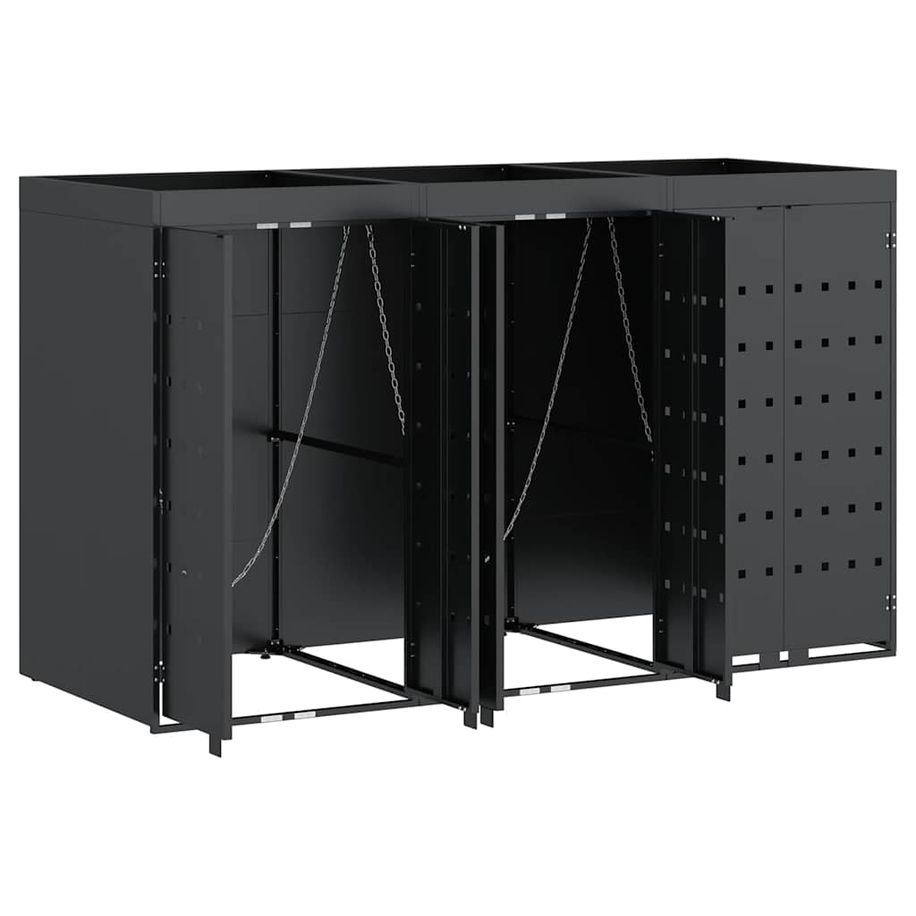 Wheelie Bin Storage for 3 Bins Anthracite 204 x 77,5 x 121,5 cm