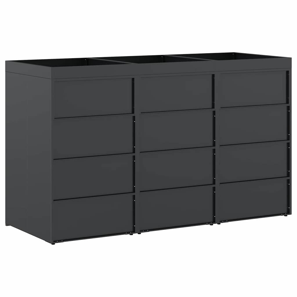 Wheelie Bin Storage for 3 Bins Anthracite 204 x 77,5 x 121,5 cm