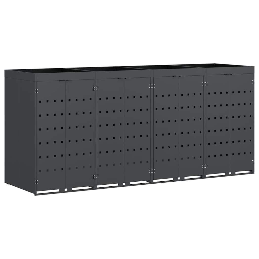 Wheelie Bin Storage for 4 Bins Anthracite 272 x 77,5 x 121,5 cm