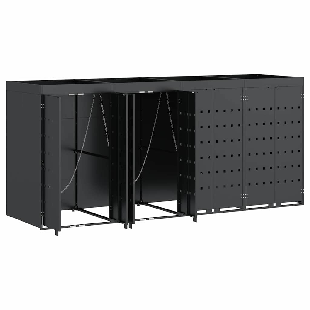 Wheelie Bin Storage for 4 Bins Anthracite 272 x 77,5 x 121,5 cm