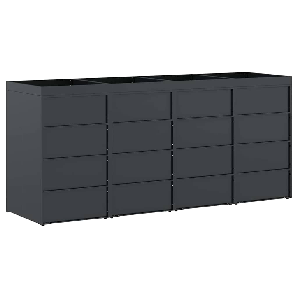 Wheelie Bin Storage for 4 Bins Anthracite 272 x 77,5 x 121,5 cm