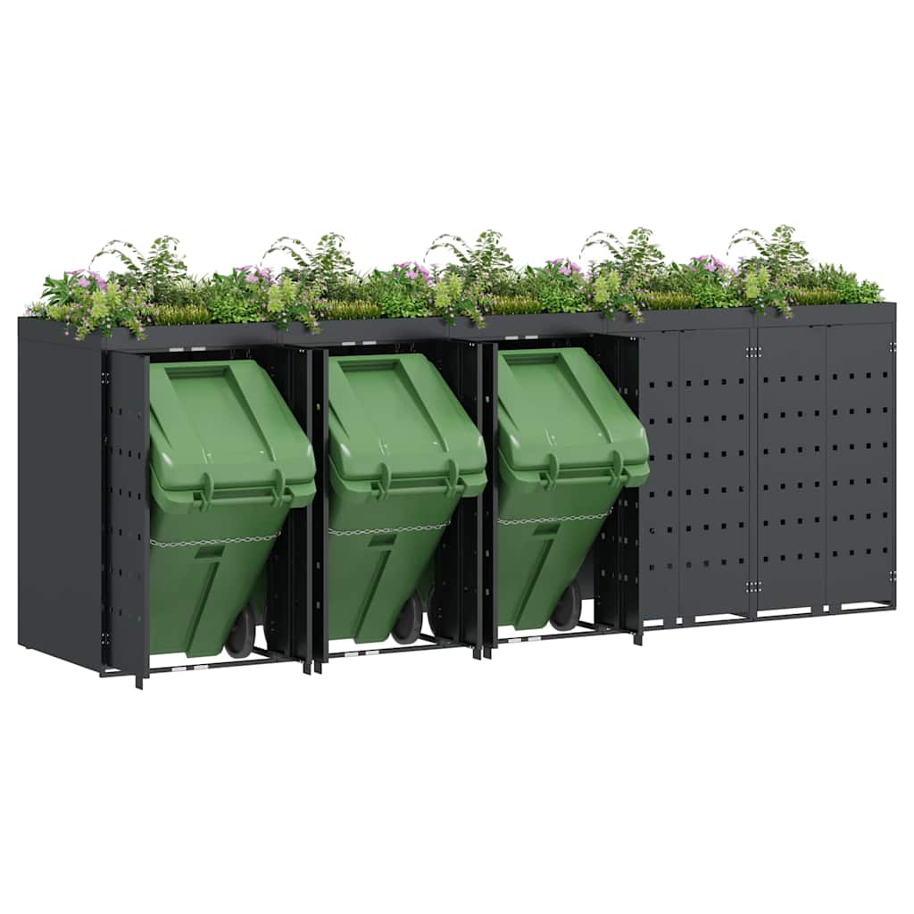 Wheelie Bin Storage for 5 Bins Anthracite 340 x 77,5 x 121,5 cm